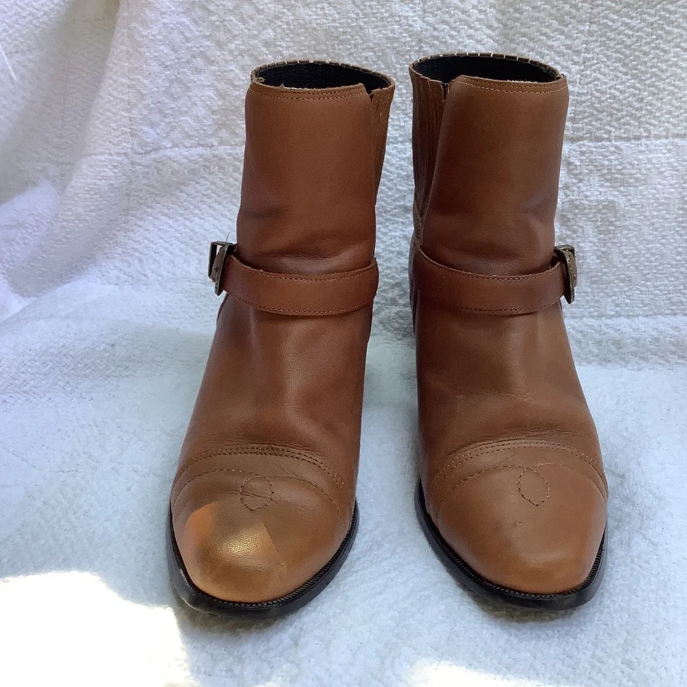 Dingo ankle‎ leather brown boot bootie cowgirl western